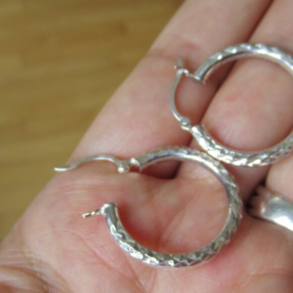 Sterling Silver Large Hoop Earrings - Picture 7 of 7